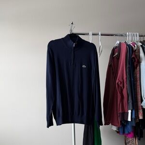 Lacoste Men's Dark Blue 1/4 Zip-Up Sweater